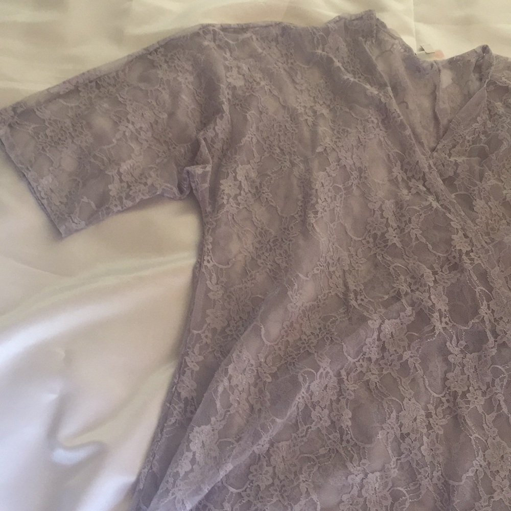 Lularoe Lindsay Lace sheer Lavender Medium